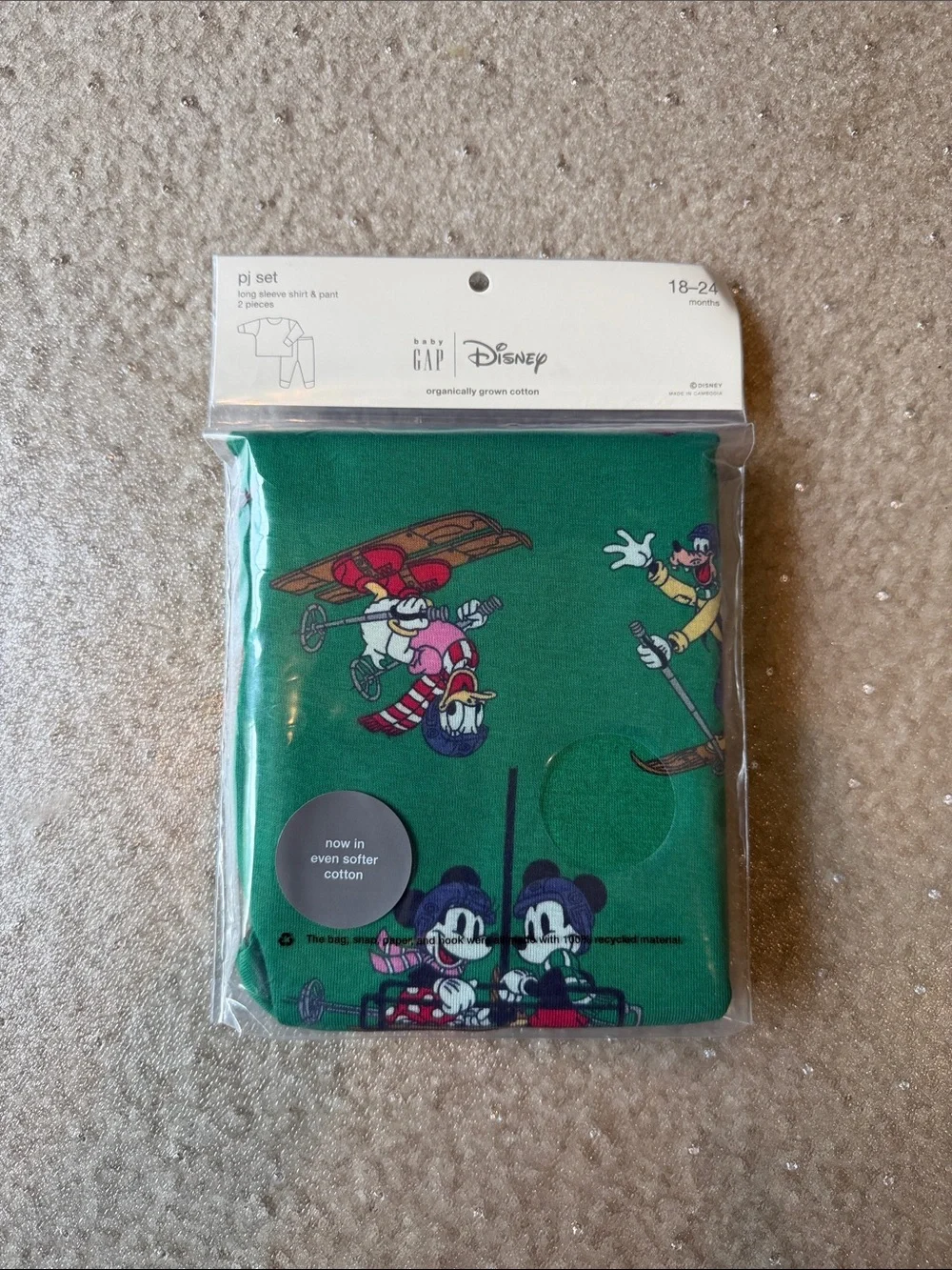 NWT Gap × Disney Baby Organic Brushed Cotton Mickey Mouse PJ Set | 18-24 M